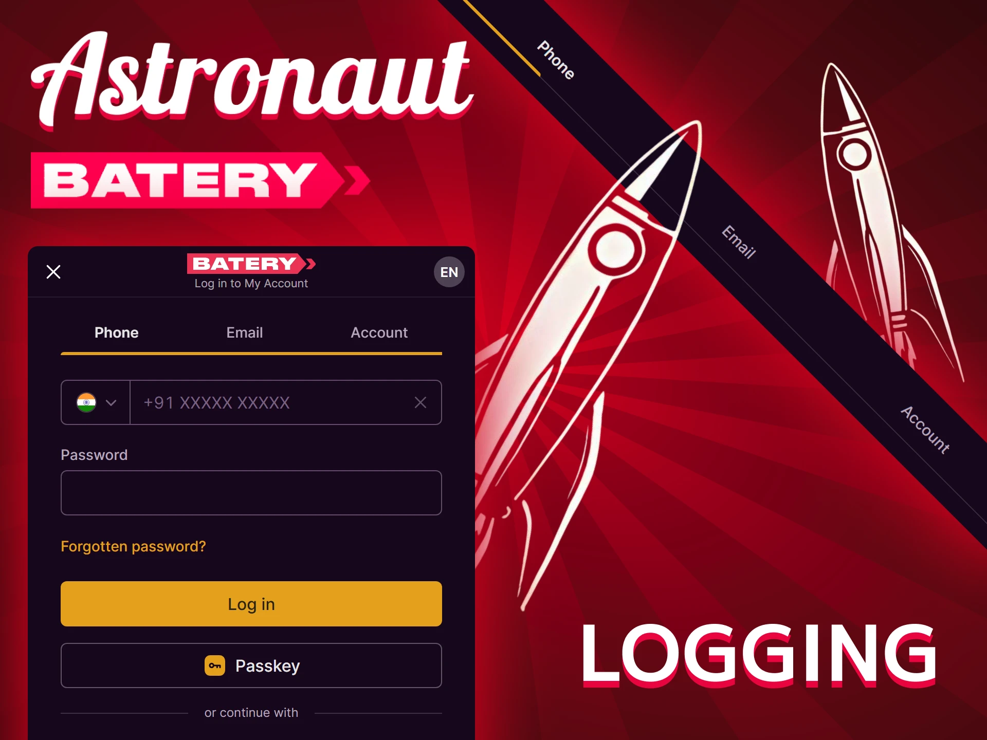 Logging Into the Batery Casino Site